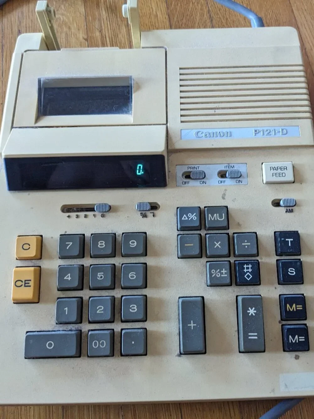 CANON P121-Desktop Calculator Made in Japan Vintage 1980s Tested & Working